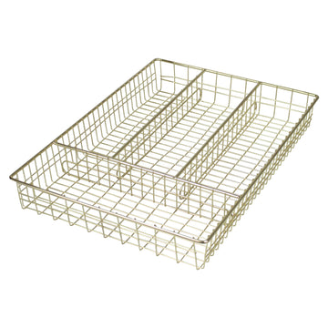 Kitchen Cutlery Tray Metal Wire Gold Organiser Holder