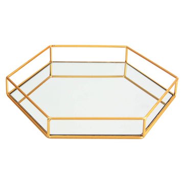 Urban Living Gold Mirror Plate Votive Tray