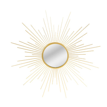 60cm Sunburst Round Wall Hanging Mirror Gold Living Room