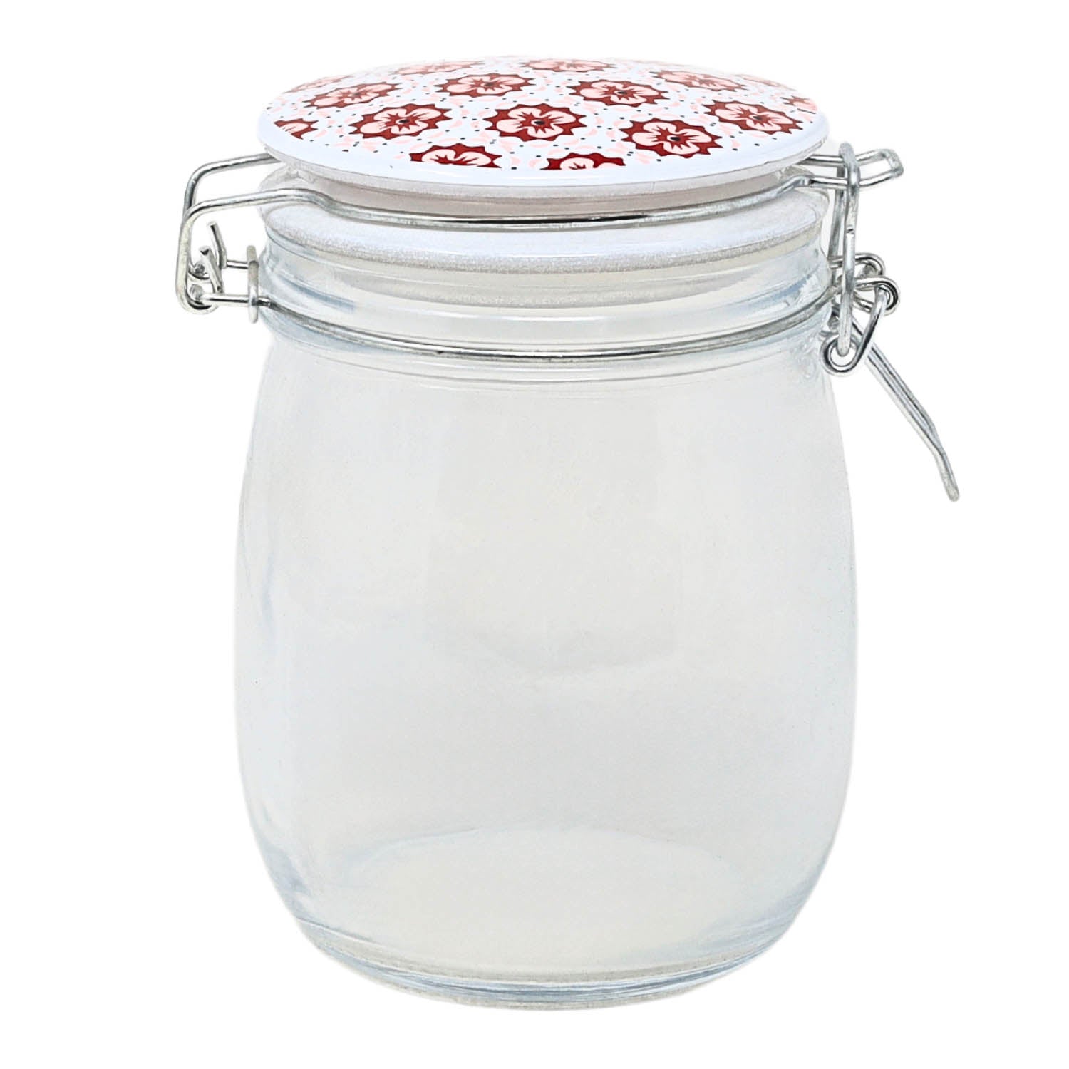750ml Floral Design Airtight Glass Storage Jar