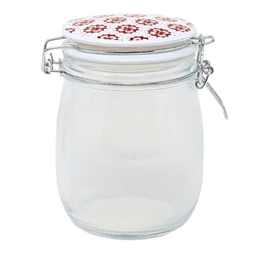 750ml Floral Design Airtight Glass Storage Jar