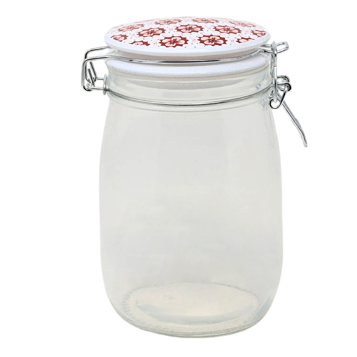 1000ml Floral Design Airtight Glass Storage Jar