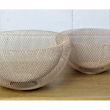 Set of 2 Pastel Pink Mesh Fruit Baskets