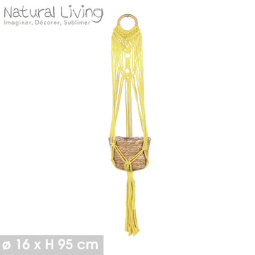 Macrame Yellow Hanging Basket