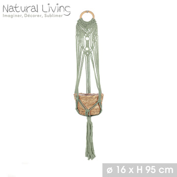 Macrame Green Hanging Basket