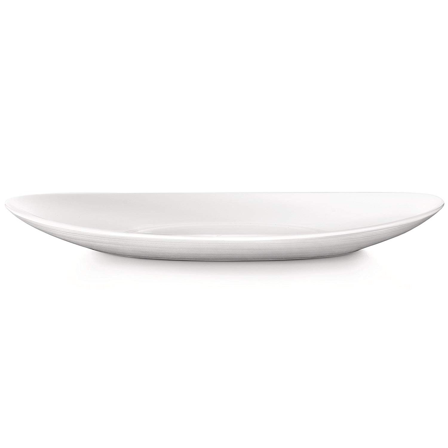 Prometeo 27 x 24cm White Oval Dinner Serving Plate Dining Platter