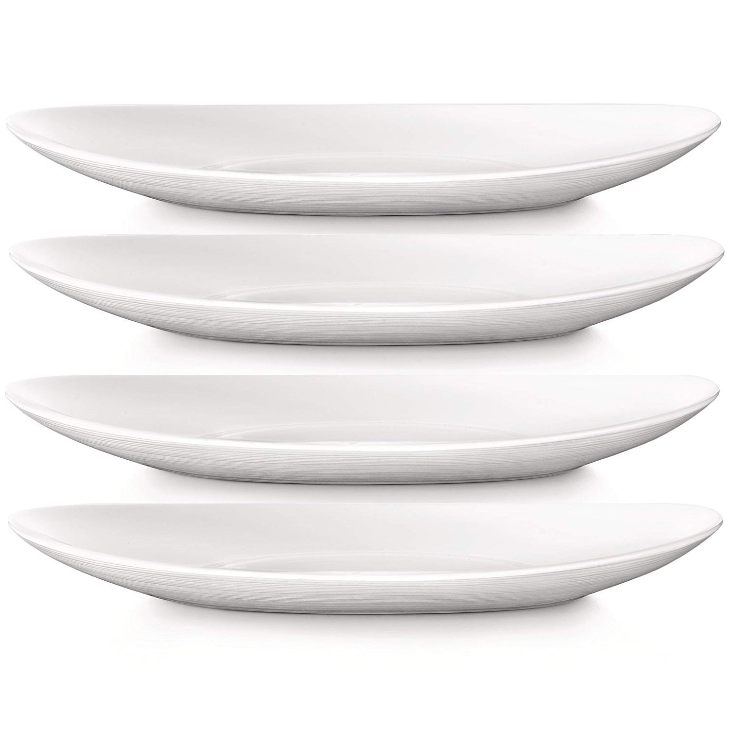 4Pcs Bormioli Rocco 32cm White Oval Steak Plate