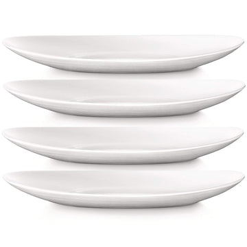 4Pcs Bormioli Rocco 30cm White Oval Steak Plate