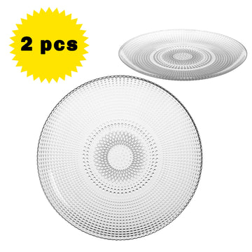 Set of 2 21cm Classic Round Dinnerware Glass Plate