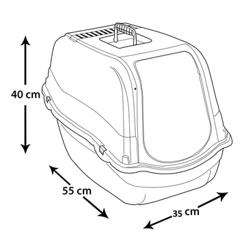 Portable Hooded Cat Litter Box - Pink