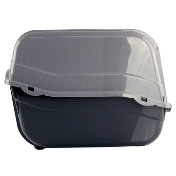 Portable Hooded Cat Litter Box - Grey