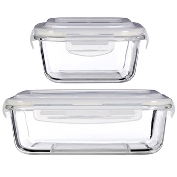 2pc Freska 520ml & 1520ml Glass Food Container Set