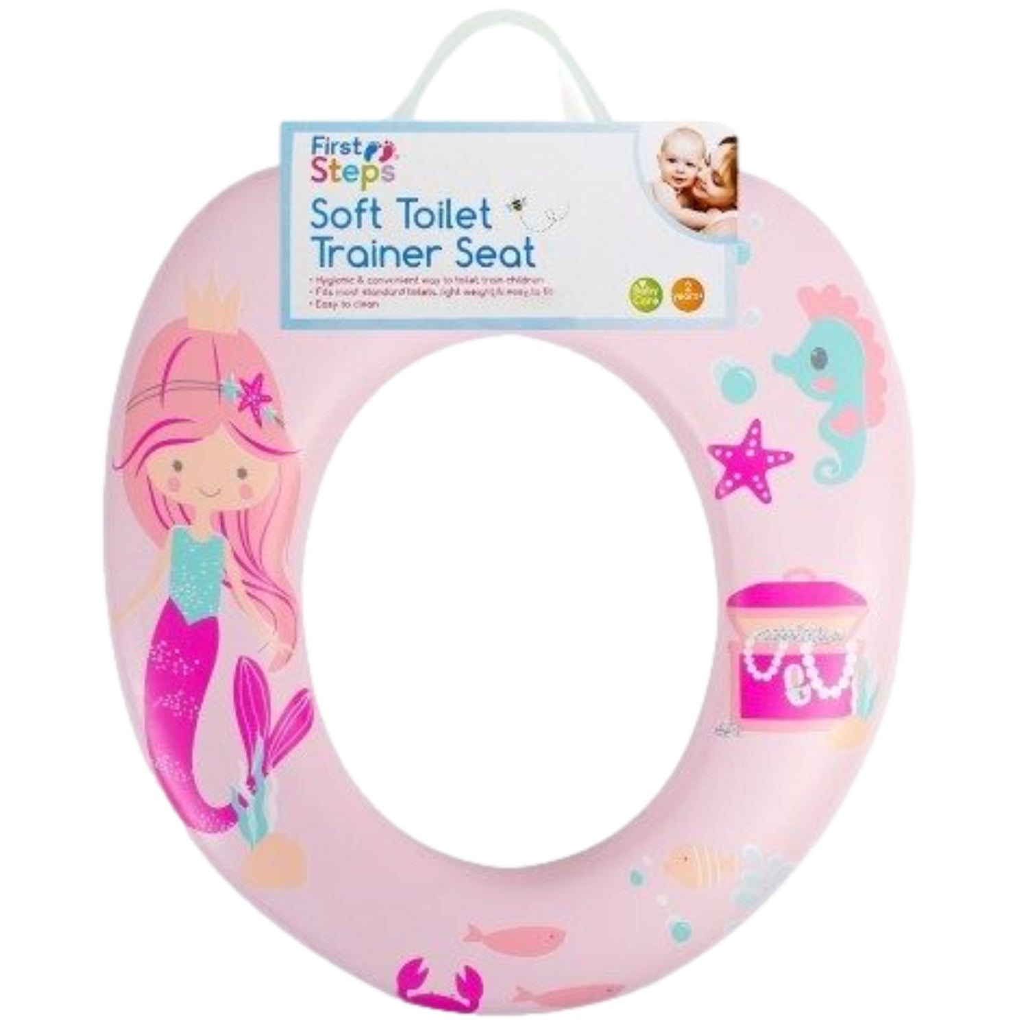 Soft Toilet Trainer Seat Mermaid Girls Potty Training Easy Fit Cushioned Seat