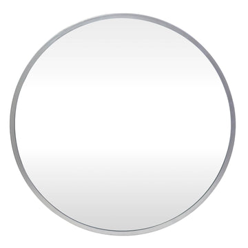 50cm Round Silver Frame MDF Back Wall Mirror