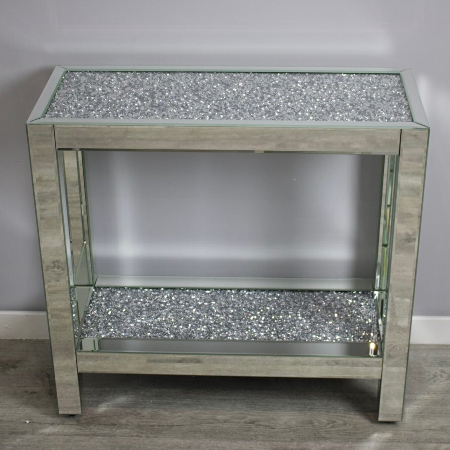 Classic Crushed Diamond 2 Tier Console Table