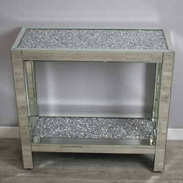Classic Crushed Diamond 2 Tier Console Table