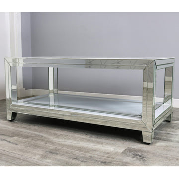 Bianco White Coffee Table with Shelf