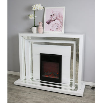 Bianco Grand Fireplace Heater Home Electric Fireplace LED