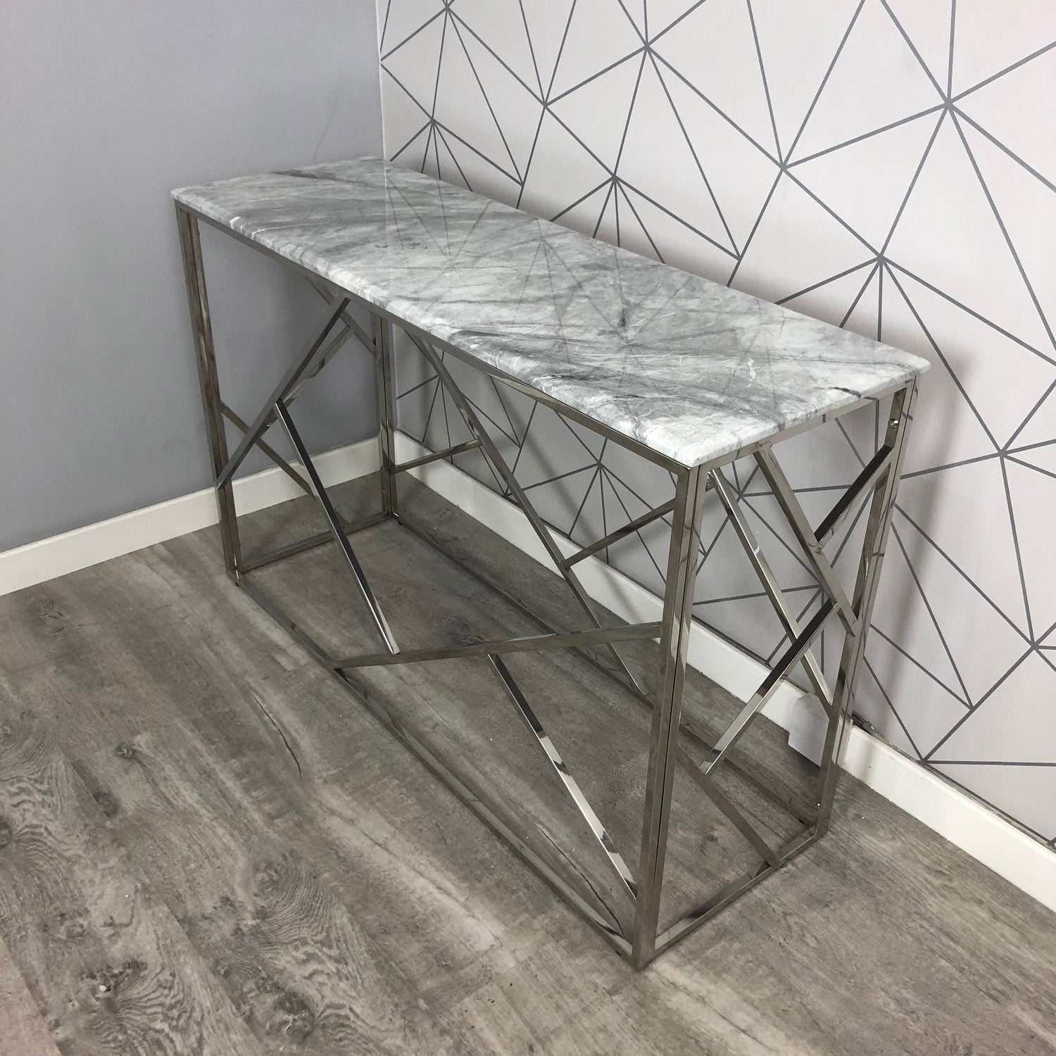 Grey Marble Console Table Living Room Home Furniture