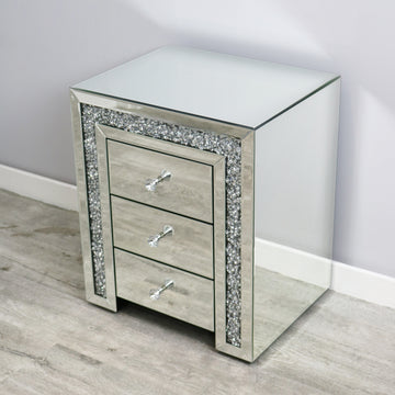 Silver Sparkle Small Chest of Drawers Bedroom Furniture