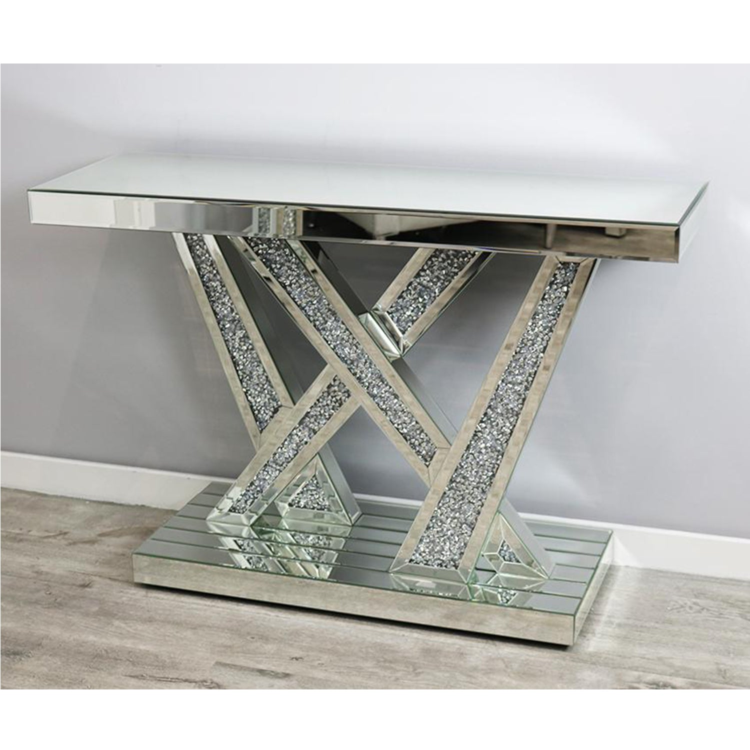 Crushed Diamond Stitch Console Table