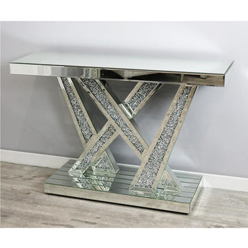 Crushed Diamond Stitch Console Table