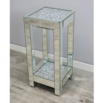 Diamond Crush Large Side Table Mirror End Room Furniture