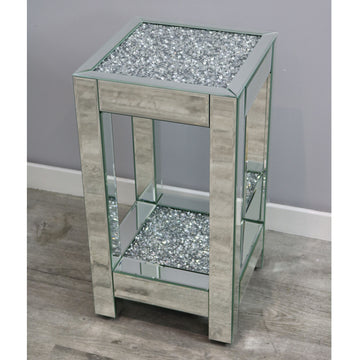 Diamond Crush Medium Side Table Mirror End Room Furniture