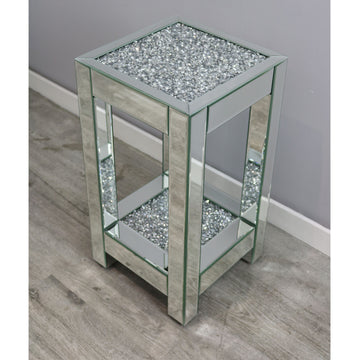 Diamond Crush Medium Side Table Mirror End Room Furniture