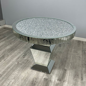 Crushed Crystal Round Dining Table Mirrored Home Furniture