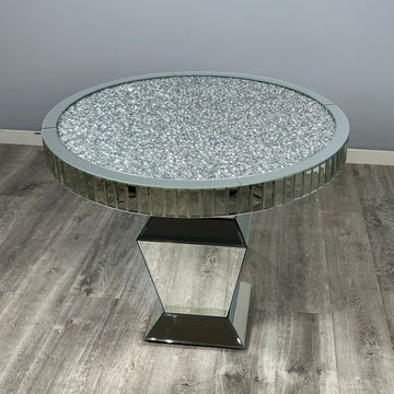 Crushed Crystal Round Dining Table Mirrored Home Furniture