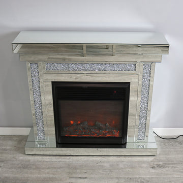 Diamond Crush Fireplace Heater LED Flame Effect