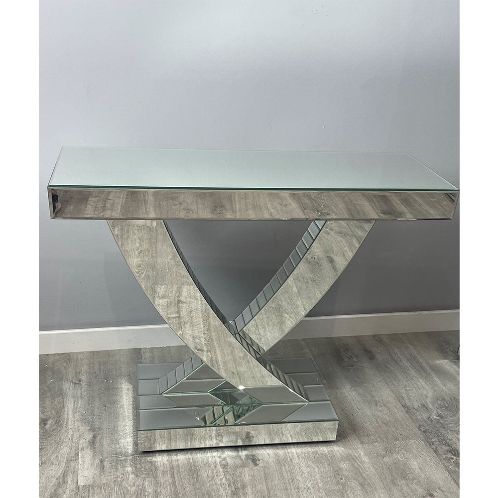 Swift Console Table Mirrored Finish Hallway Home Furniture