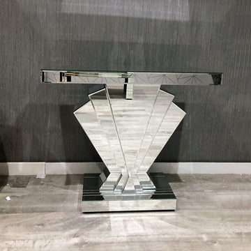 Fan Shaped Console Table Mirrored Hallway Home Furniture