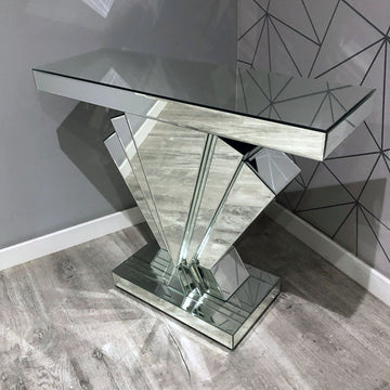 Fan Shaped Console Table Mirrored Hallway Home Furniture