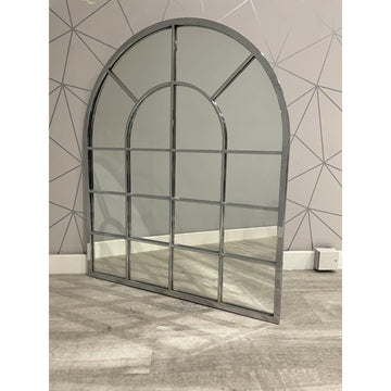 Silver Metal Vintage Arch Mirror 80x100 cm