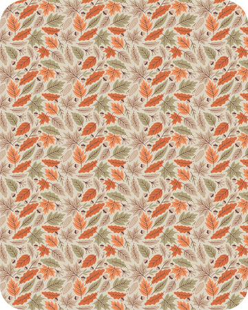 Autumn Leaves Fleece Blanket Throw, 120x150cm - Green