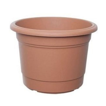 35cm Milano Round Plastic Planter Terracotta