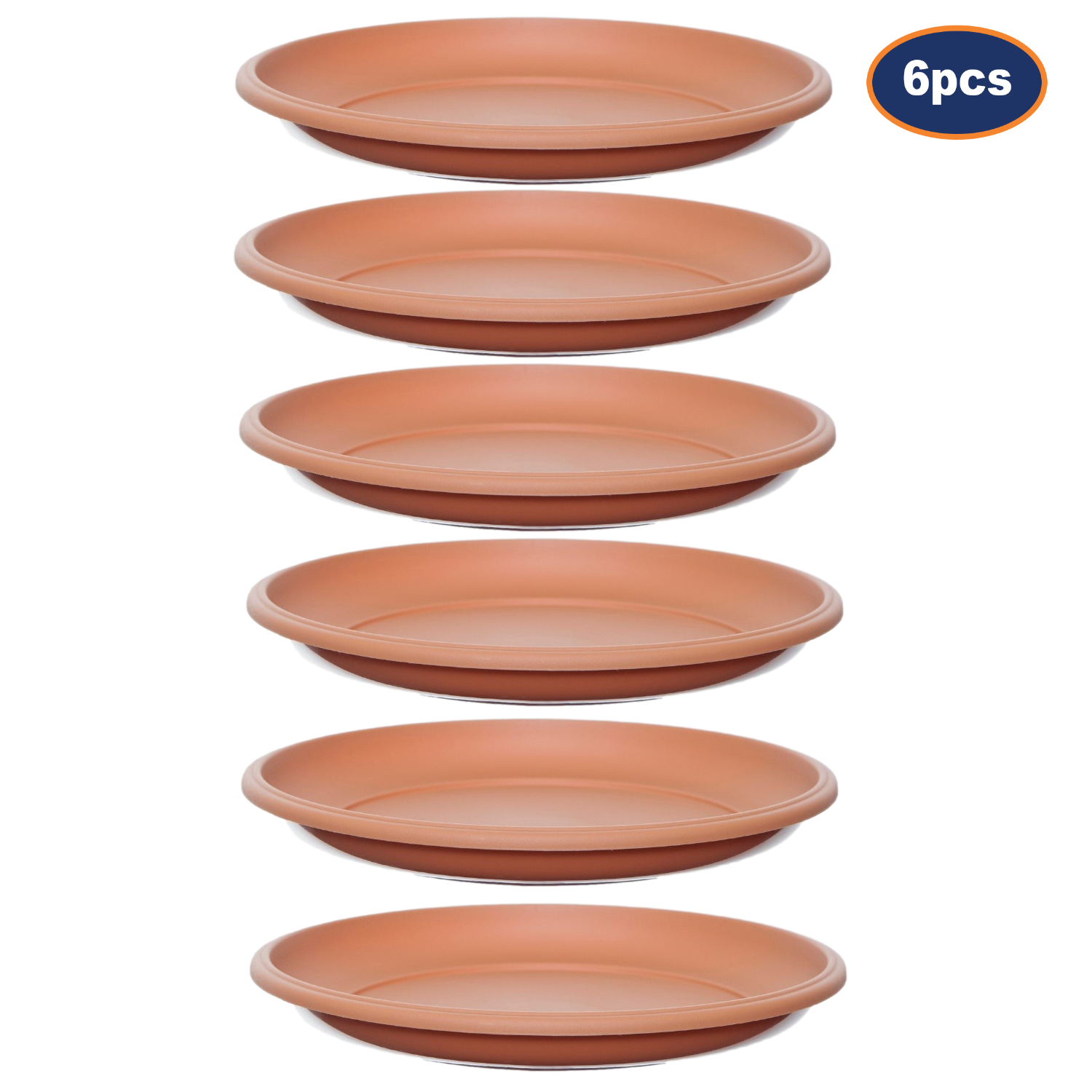 6pcs 30cm Brown Terracotta Milano Planter Saucer Drip Tray