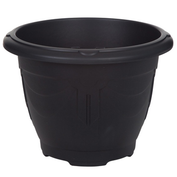 33cm Plastic Planter Round Venetian Black
