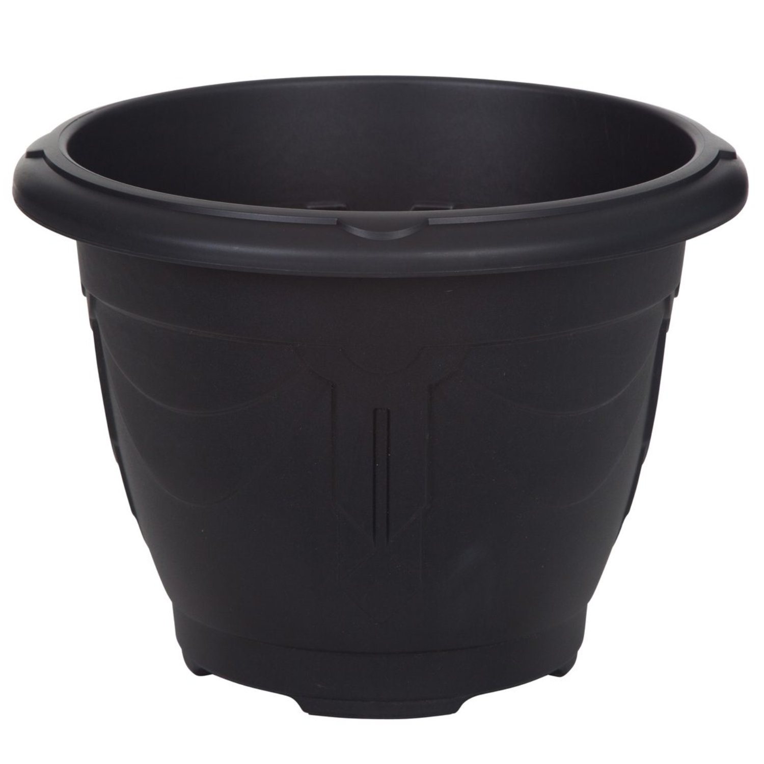 33cm Plastic Planter Round Venetian Black