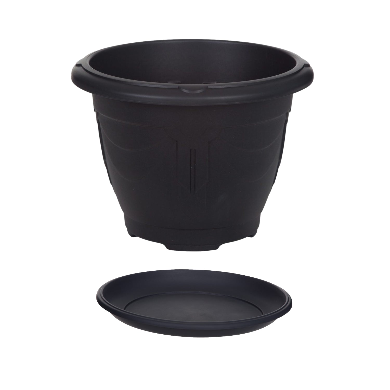 24cm Black Round Venetian Planter