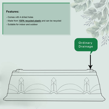 5pcs 60cm Green Box Plastic Planter