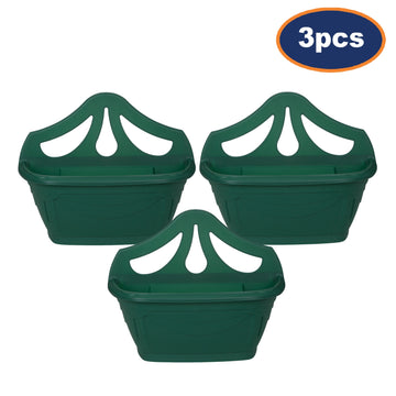 3Pcs 42cm Green Wall Hanging Plastic Planter