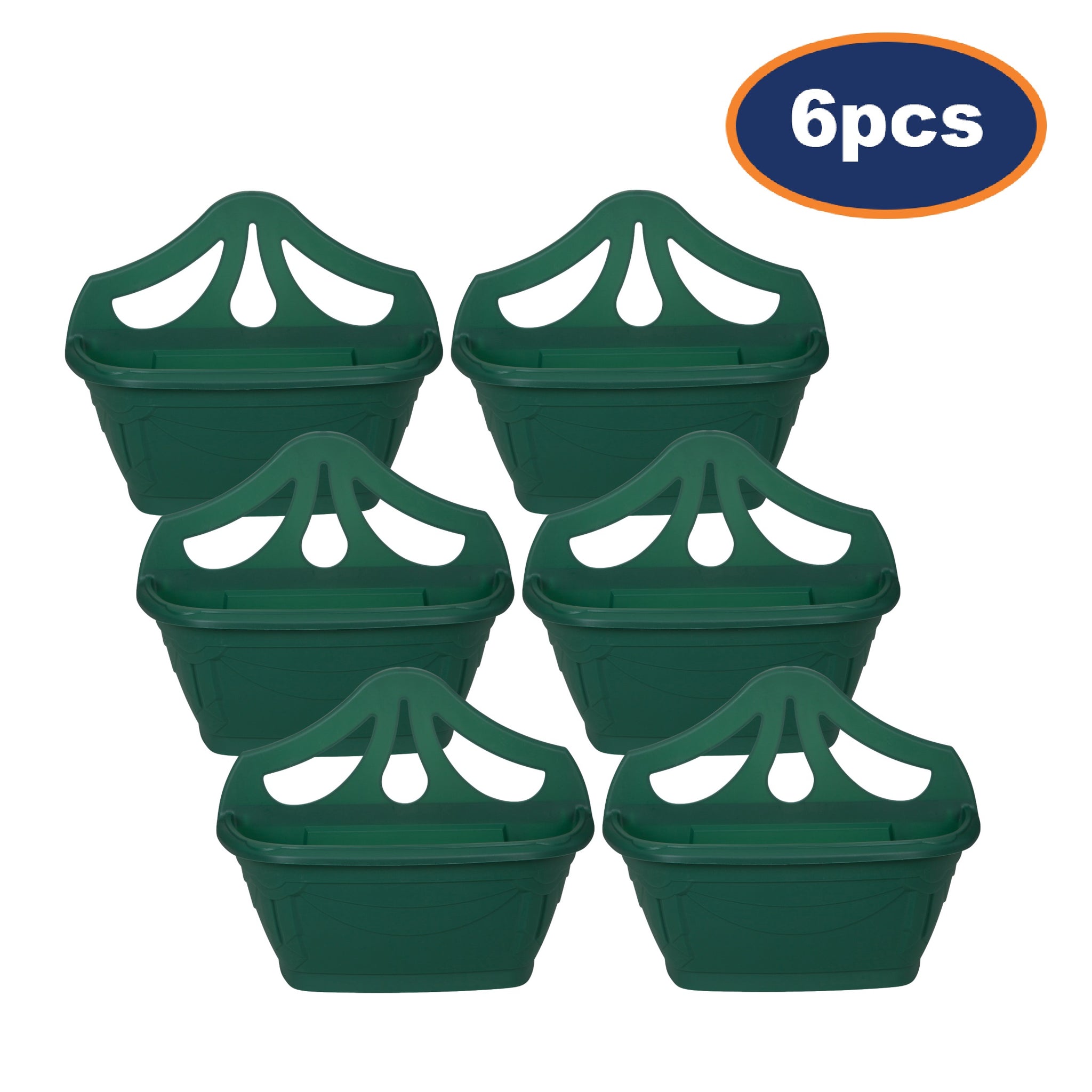 6Pcs 42cm Green Wall Hanging Plastic Planter