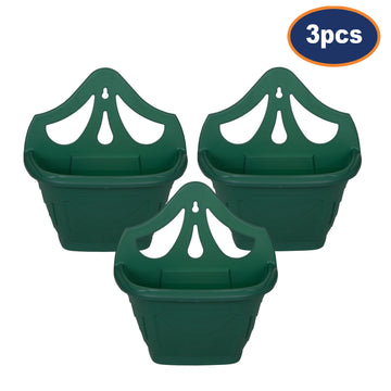 3Pcs 31cm Green Wall Hanging Plastic Planter