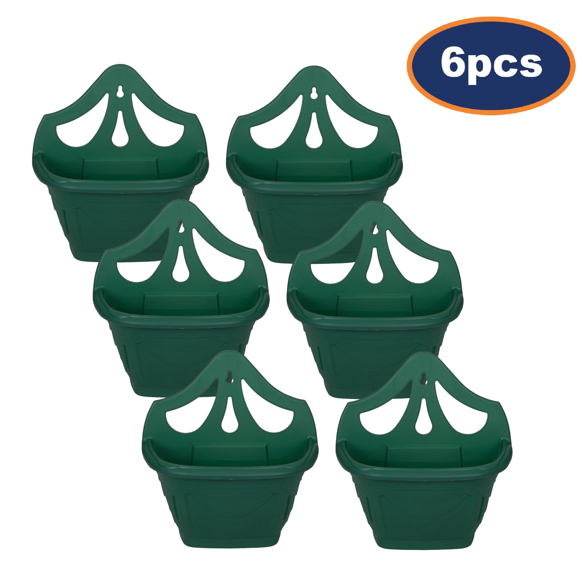 6Pcs 31cm Green Wall Hanging Plastic Planter