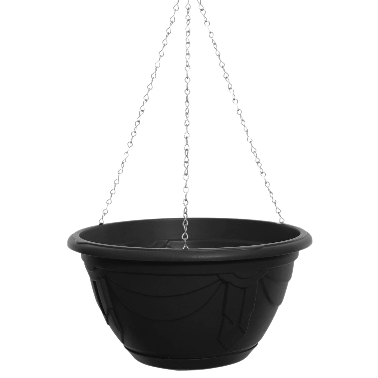 32cm Hanging Chain Planter Pot Black