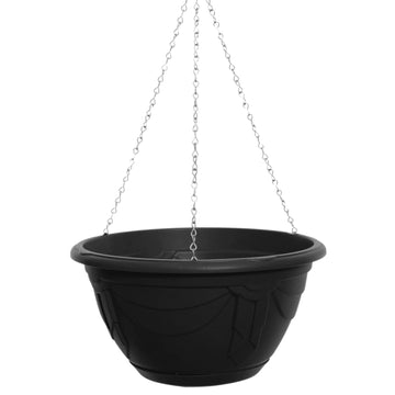 32cm Hanging Chain Planter Pot Black