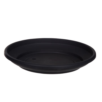 43cm Black Round Venetian Plant Pot Saucer